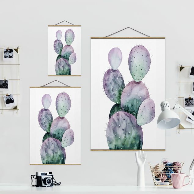Tableaux muraux Cactus en violet II