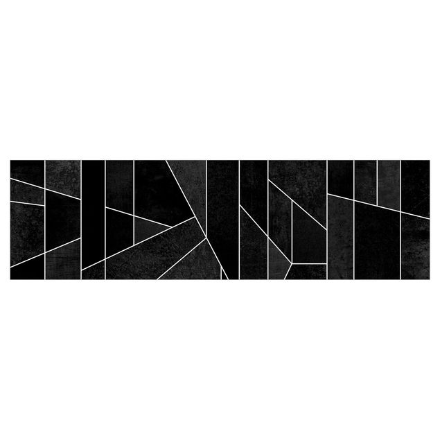 Revêtement cuisine - Black And White Geometric Watercolour