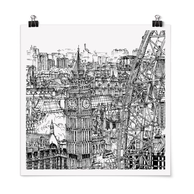 Poster architecture Étude de ville - London Eye