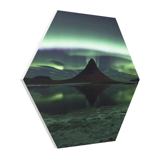 Tableaux modernes Aurores boréales en Islande