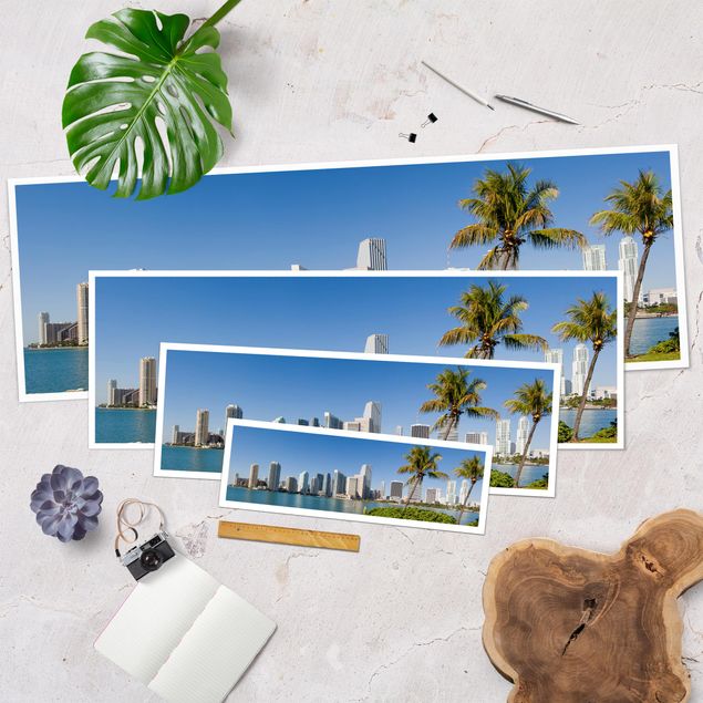 Poster panoramique architecture & skyline - Miami Beach Skyline