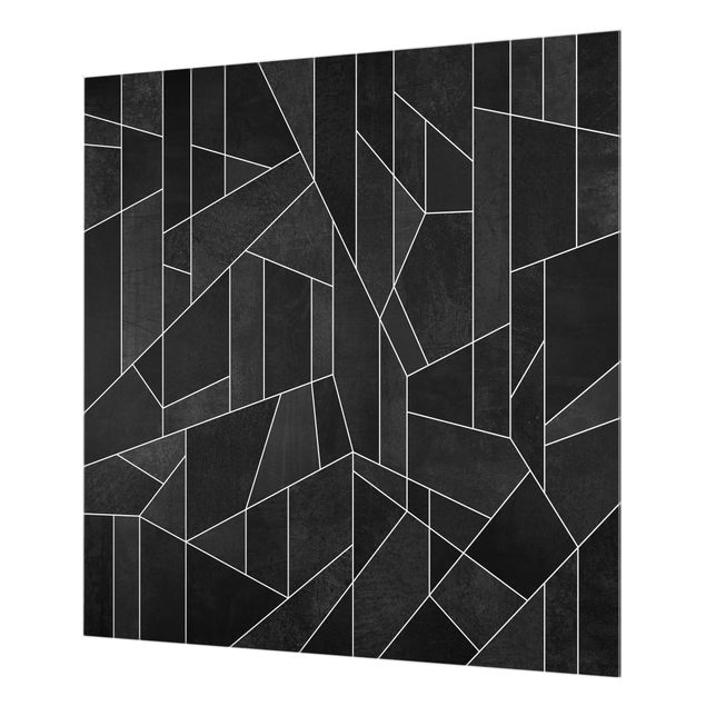Fond de hotte - Black And White Geometric Watercolor