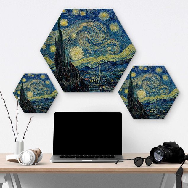 Impression sur bois Vincent Van Gogh - La nuit étoilée