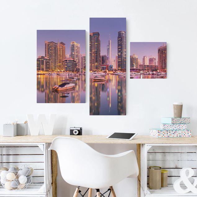 Tableaux sur toile Dubaï Dubai Skyline et Marina