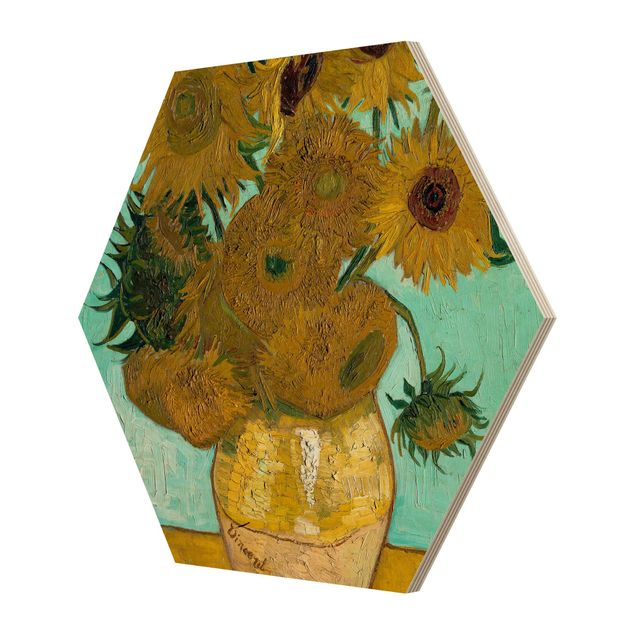 Tableaux en bois avec fleurs Vincent van Gogh - Tournesols