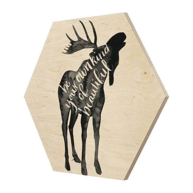 Hexagone en bois - Animals With Wisdom - Elk