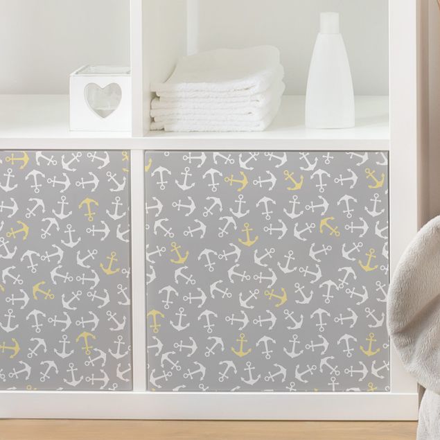 Déco chambre enfant Anchor White Yellow On Grey