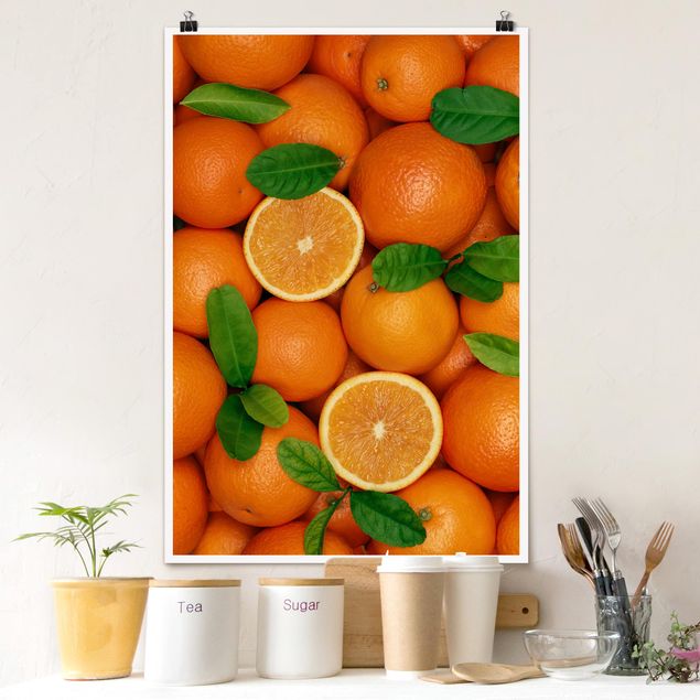 Déco mur cuisine Oranges juteuses