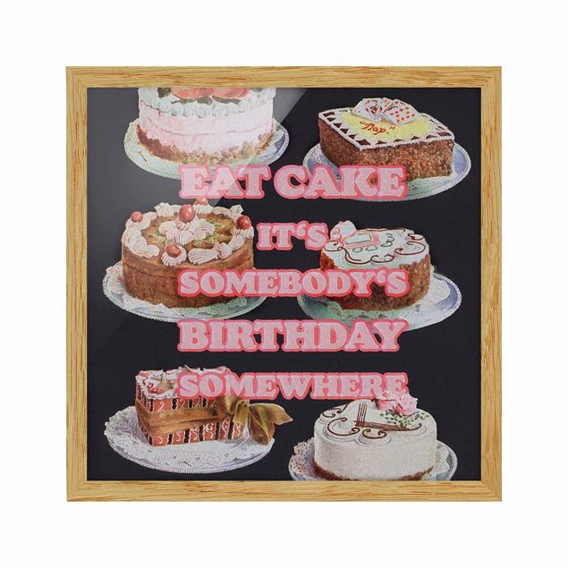 Tableaux vintage Eat Cake It's your Birthday