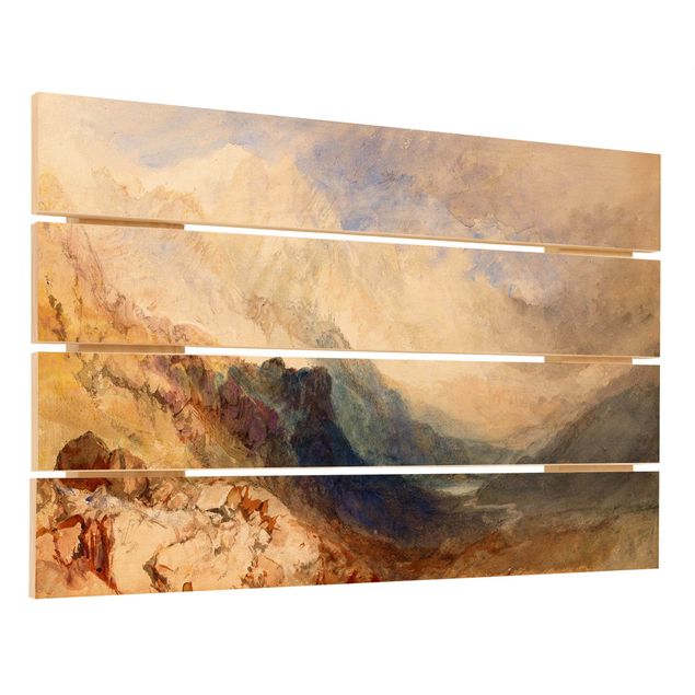 Tableau Turner William Turner - Vue le long d'une vallée alpine, peut-être le Val d'Aoste