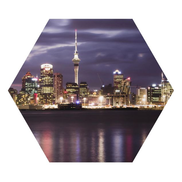Tableaux lilas Auckland la nuit