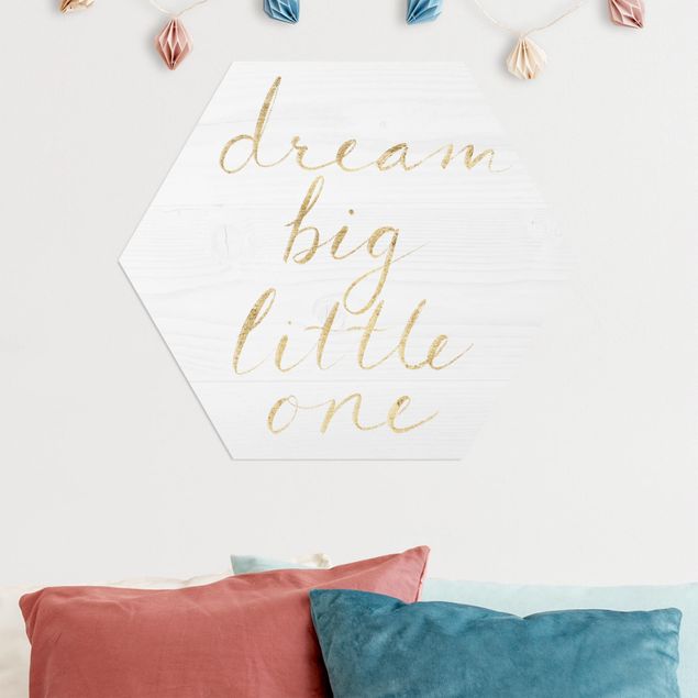 Décoration chambre bébé Mur en bois blanc - Dream Big