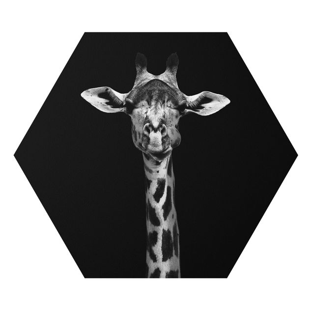 Tableau animaux afrique Portrait de girafe sombre
