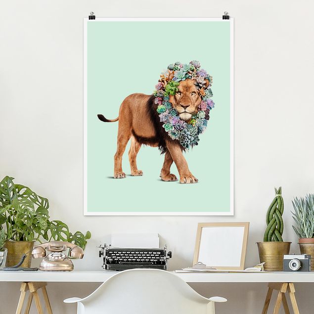 Déco chambre enfant Lion avec Succulents