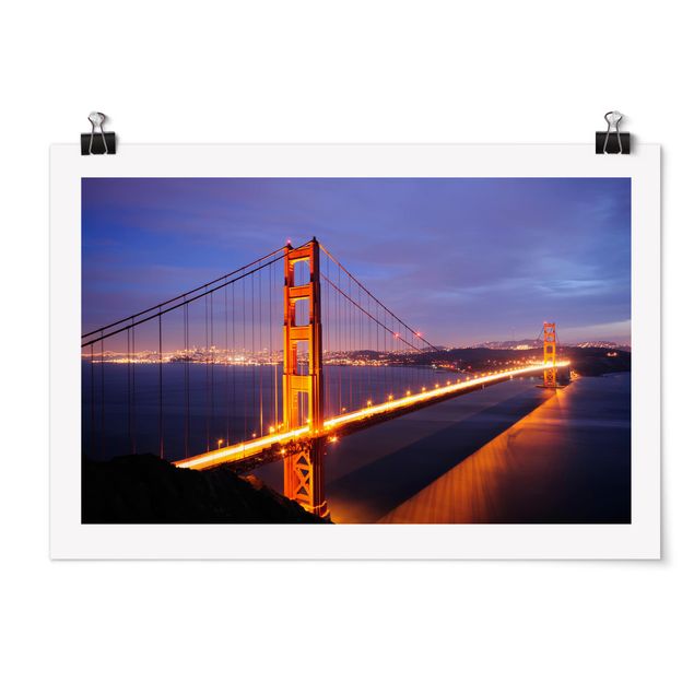 Tableau de ville Golden Gate Bridge la nuit