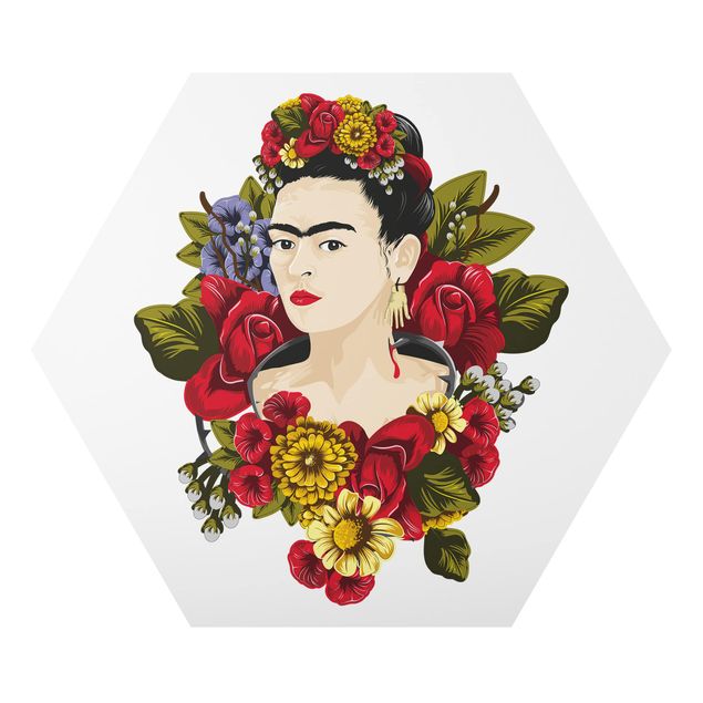 Cadre animaux Frida Kahlo - Roses