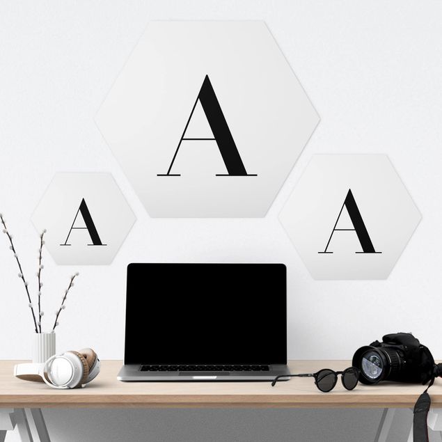 Hexagone en forex - Letter Serif White A