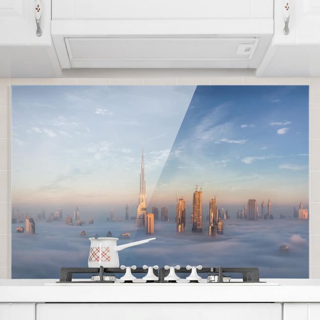 Déco mur cuisine Dubaï au-dessus des nuages