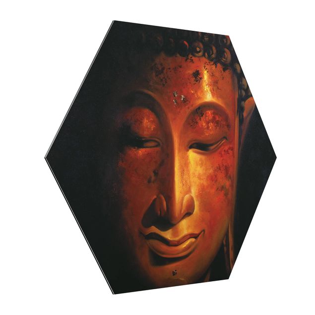 Tableau marron moderne Madras Buddha