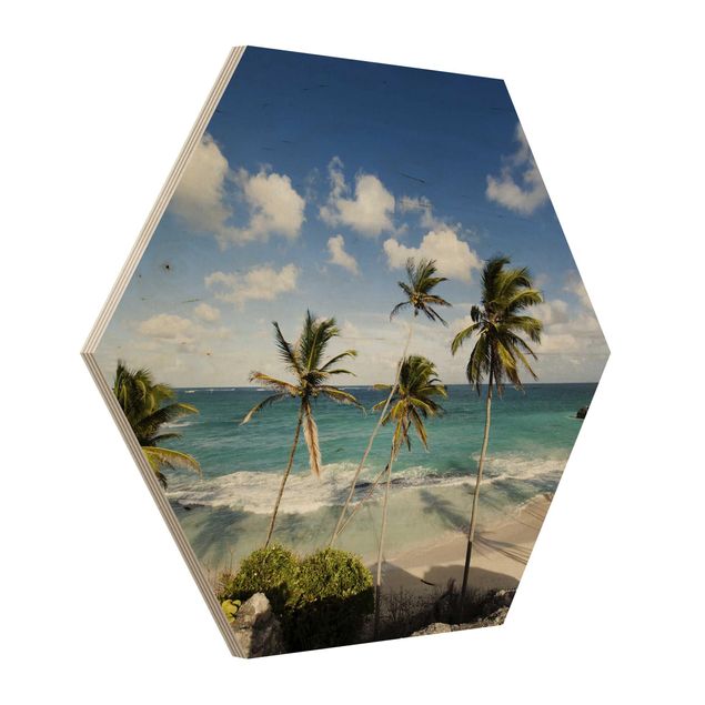 Tableaux en bois avec plage & mer Plage de la Barbade