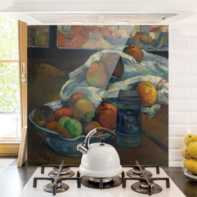 Déco mur cuisine Paul Gauguin - Bol de fruits et pichet devant une fenêtre