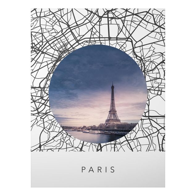 Tableau Paris Map Collage Paris