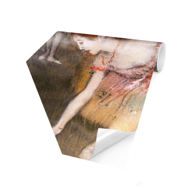 Papier peint panoramique hexagonal Edgar Degas - Danseurs penchés vers le bas