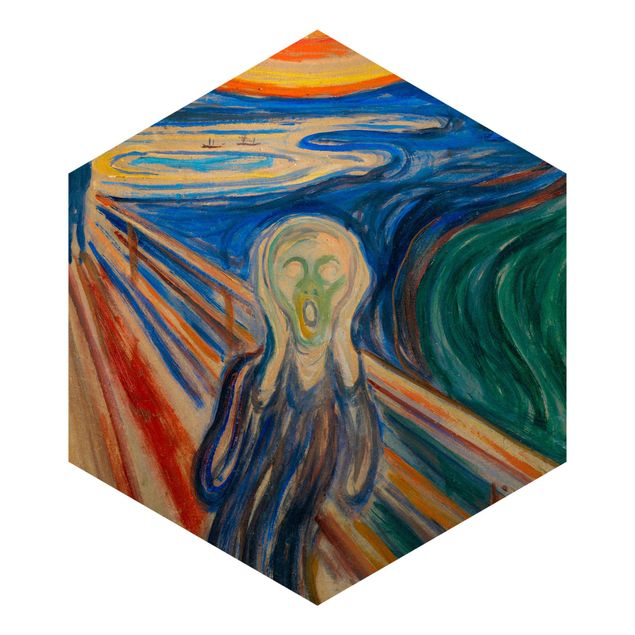 Papier peint panoramique hexagonal Edvard Munch - Le Cri