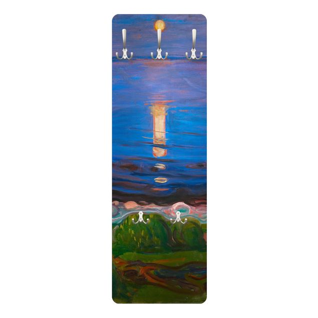 Porte-manteaux muraux avec paysage Edvard Munch - Nuit d'été au bord de la plage