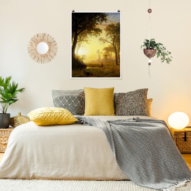 Tableau Romantisme Albert Bierstadt - Lumière dans la forêt