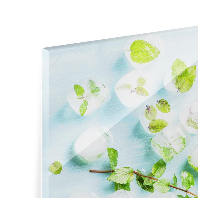 Fond de hotte - Ice Cubes With Mint Leaves