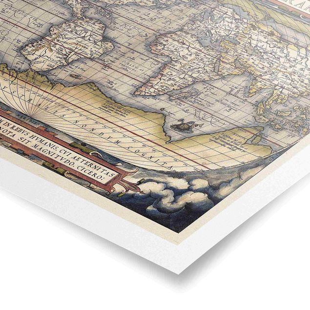 Tableaux Carte historique du monde Typus Orbis Terrarum