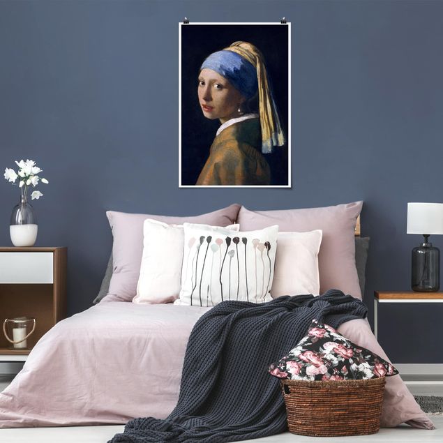 Tableaux modernes Jan Vermeer Van Delft - Fille avec une boucle d'oreille en perle