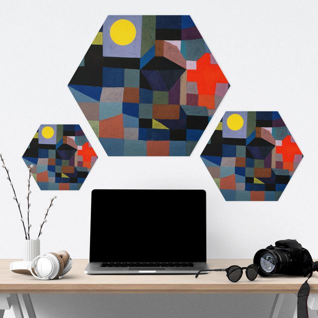Tableau hexagonal Paul Klee - Feu à la pleine lune