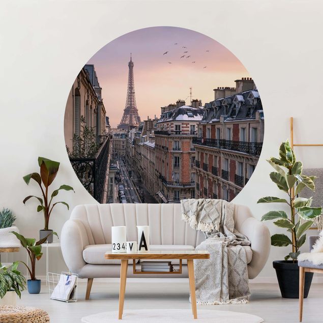 Tapisserie moderne La Tour Eiffel au soleil couchant