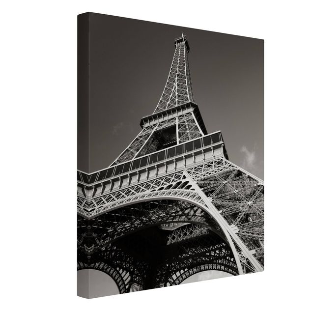 Tableaux sur toile en noir et blanc Tour Eiffel