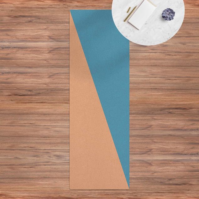 tapis longs Triangle simple en bleu azur