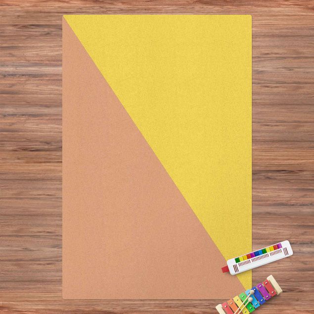 tapis salon moderne Triangle simple en jaune