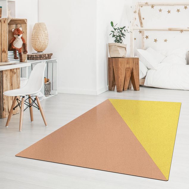tapis sous table à manger Triangle simple en jaune