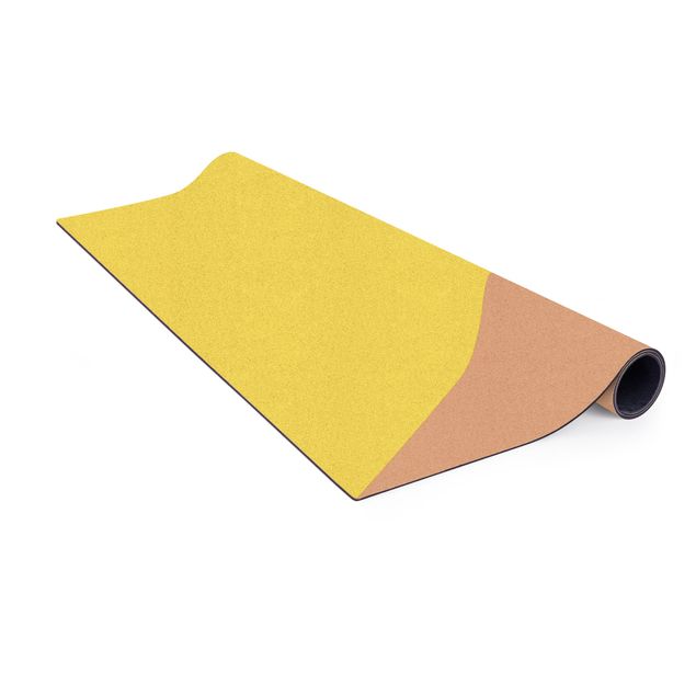 Tapis en liège - Simple Triangle In Yellow - Format portrait 2:3