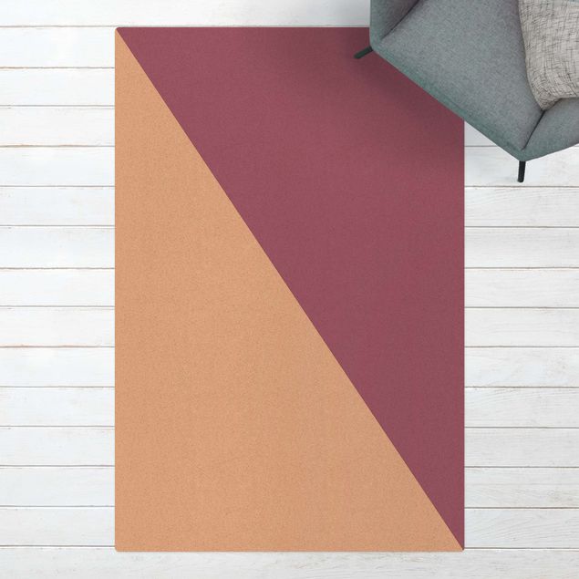 tapis salon moderne Triangle simple en mauve