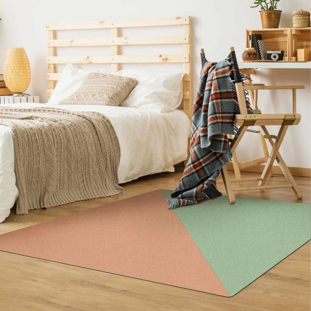 tapis salle à manger facile à nettoyer Triangle simple en menthe