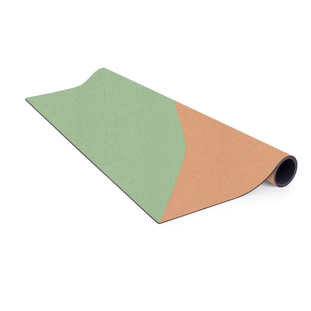 tapis grande taille Triangle simple en menthe