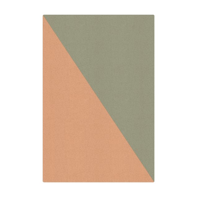 Tapis en liège - Simple Triangle In Olive Green - Format portrait 2:3
