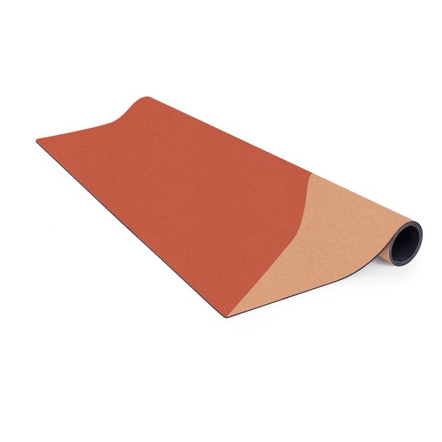 tapis grande taille Triangle simple en rouge rouille