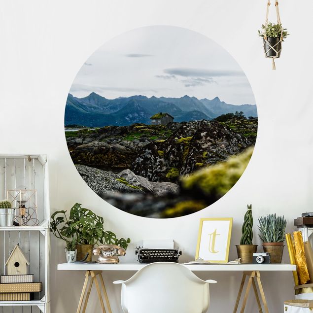 Papier peint panoramique paysage Cabane désolée en Norvège