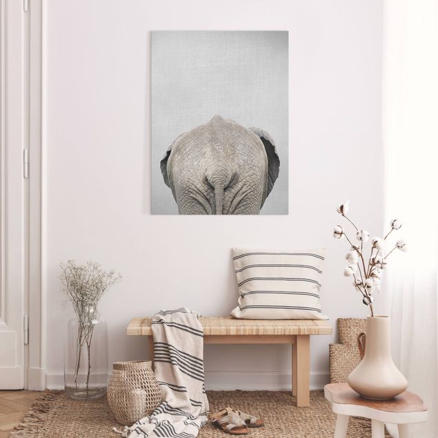 Toile imprimee elephant Eléphant de dos