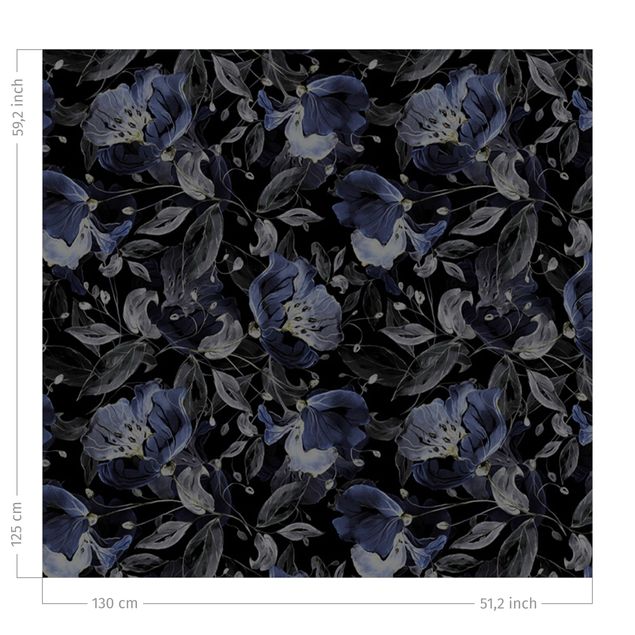 rideaux cuisine moderne Elegant Flower Pattern Dark