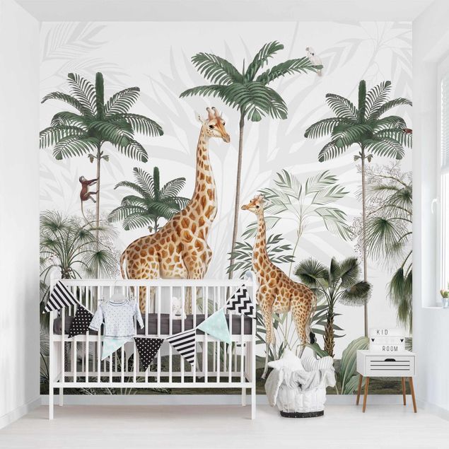 Papiers peints modernes Girafes dans la jungle