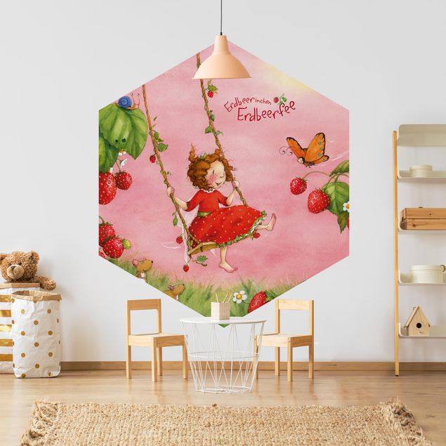 Papier peint moderne The Strawberry Fairy - La balançoire dans l'arbre